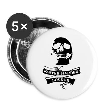 metal_skull - Buttons groß 56 mm (5er Pack) - Weiß - Vorne