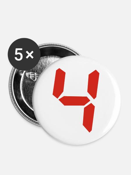 4 - Buttons groß 56 mm (5er Pack) - Weiß