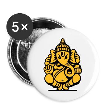Ganesha Elephant No.04.2_2c - Buttons large 2.2''/56 mm (5-pack) - white - Front