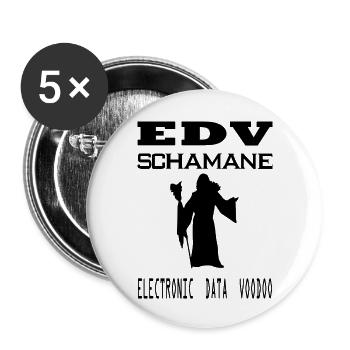edv - schamane - electronic data voodoo - Buttons groß 56 mm (5er Pack) - Weiß - Vorne