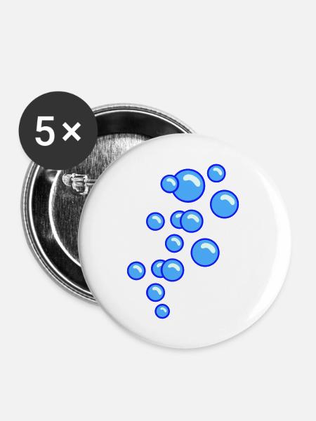 Blasen / bubbles (3c) - Buttons groß 56 mm (5er Pack) - Weiß
