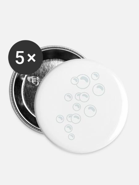 Blasen / bubbles (C, 1c) - Buttons groß 56 mm (5er Pack) - Weiß