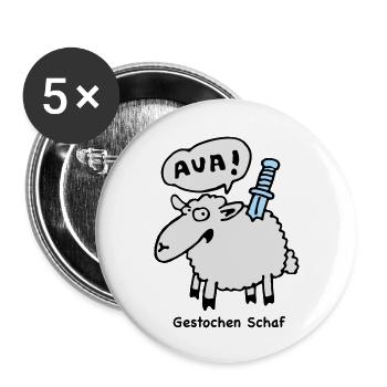 gestochen_schaf - Buttons large 2.2''/56 mm (5-pack) - white - Front