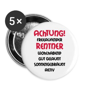 Warning freewheeling retirees, wealthy, well- - Buttons large 2.2''/56 mm (5-pack) - white - Front