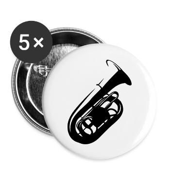 tuba - Buttons groß 56 mm (5er Pack) - Weiß - Vorne