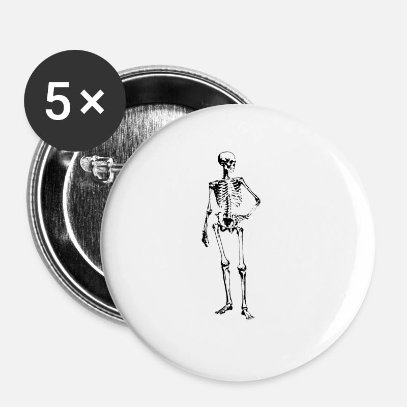 skeleton - Buttons large 2.2''/56 mm (5-pack) - white