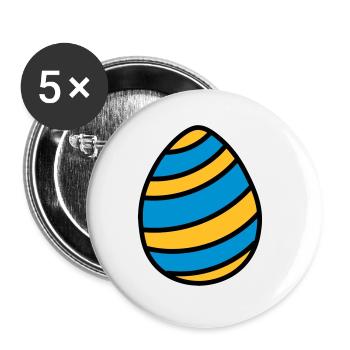 Osterei Easter Egg Ostern Geschenkidee - Buttons groß 56 mm (5er Pack) - Weiß - Vorne