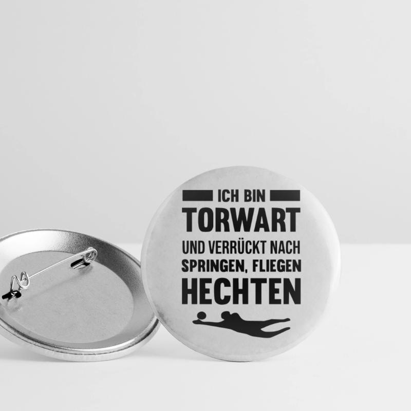 Torwart oder Torhüter Buttons groß 56 mm (5er Pack)