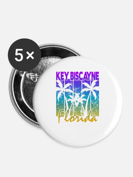 Key Biscayne Florida - Buttons groß 56 mm (5er Pack) - Weiß
