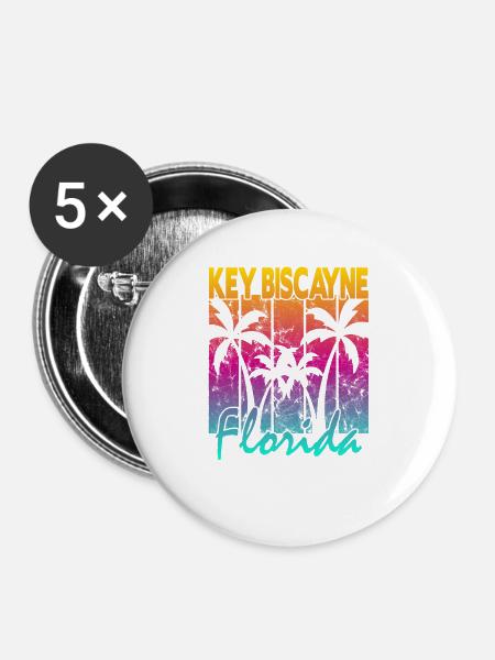 Key Biscayne Florida - Buttons groß 56 mm (5er Pack) - Weiß