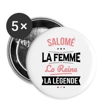 Salomé - La Femme - La Reine - La Légende - Lot de 5 grands badges (56 mm) - blanc - Devant