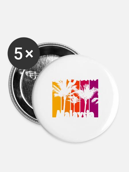 Langkawi Malaysia - Buttons groß 56 mm (5er Pack) - Weiß