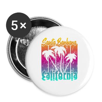 Vintage Santa Barbara Sonnenuntergang - Buttons groß 56 mm (5er Pack) - Weiß - Vorne