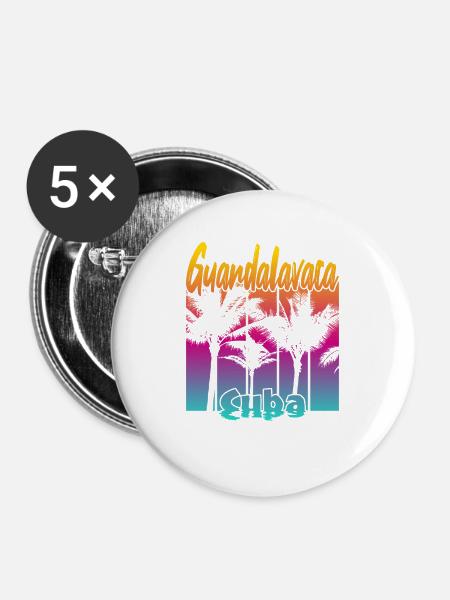 Guardalavaca Cuba - Buttons groß 56 mm (5er Pack) - Weiß
