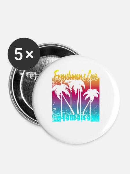 Frenchman's Cove Jamaica - Buttons groß 56 mm (5er Pack) - Weiß