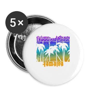 Winnifred Beach Jamaïque - Lot de 5 grands badges (56 mm) - blanc - Devant