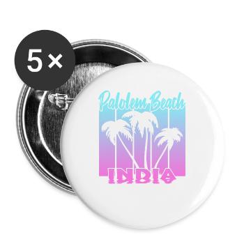 Palolem Beach India - Buttons groß 56 mm (5er Pack) - Weiß - Vorne
