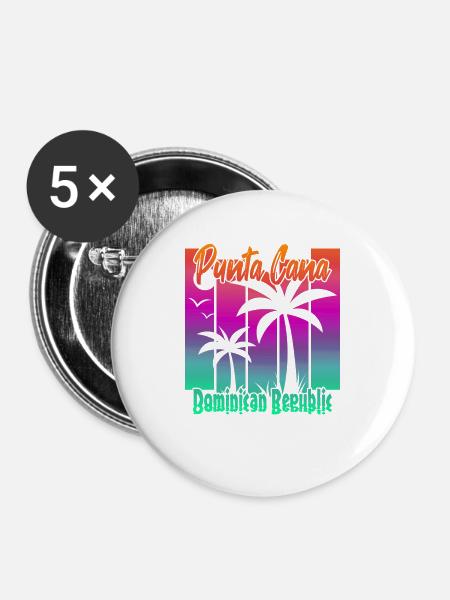 Punta Cana - Buttons groß 56 mm (5er Pack) - Weiß