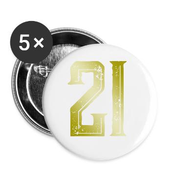 21 Symbole numérique - Lot de 5 grands badges (56 mm) - blanc - Devant