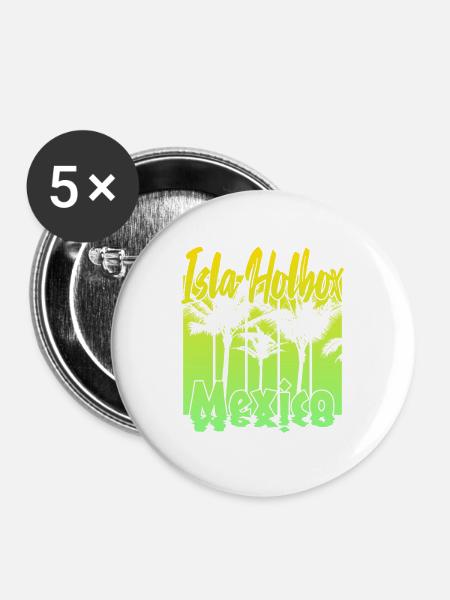 Isla Holbox Mexico - Buttons groß 56 mm (5er Pack) - Weiß