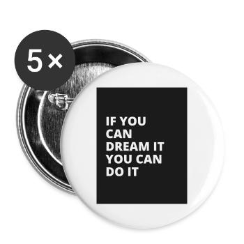 DREAM - Lot de 5 grands badges (56 mm) - blanc - Devant