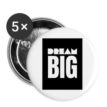 DREAM BIG - Lot de 5 grands badges (56 mm) - blanc - Devant