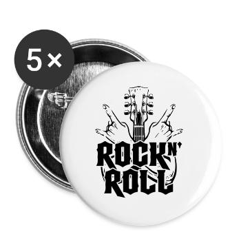 Rock And Roll | Les couleurs peuvent être changées - Lot de 5 grands badges (56 mm) - blanc - Devant