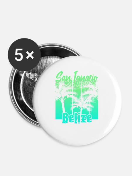 San Ignacio Belize - Buttons groß 56 mm (5er Pack) - Weiß