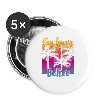 San Ignacio Belize - Buttons groß 56 mm (5er Pack) - Weiß - Vorne