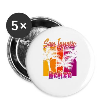 San Ignacio Belize - Buttons groß 56 mm (5er Pack) - Weiß - Vorne