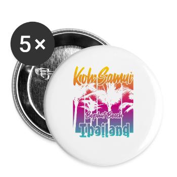 Koh Samui Thailand Bophut Beach - Buttons large 2.2''/56 mm (5-pack) - white - Front
