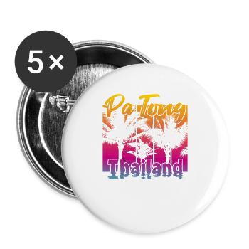 Patong Thailand - Buttons large 2.2''/56 mm (5-pack) - white - Front