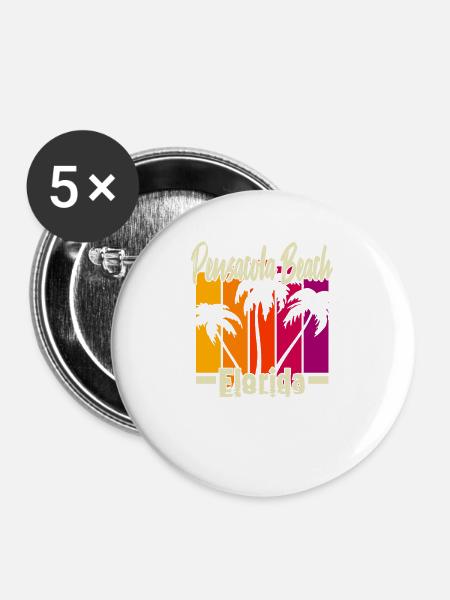 Pensacola Florida - Buttons groß 56 mm (5er Pack) - Weiß