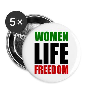 Women life freedom - Lot de 5 grands badges (56 mm) - blanc - Devant