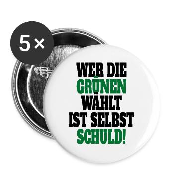 Witze Grüne Die Grünen Habeck Baerbock Partei - Buttons groß 56 mm (5er Pack) - Weiß - Vorne
