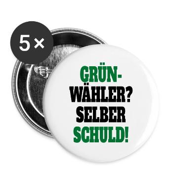 Witze Grüne Die Grünen Habeck Baerbock Partei - Buttons groß 56 mm (5er Pack) - Weiß - Vorne
