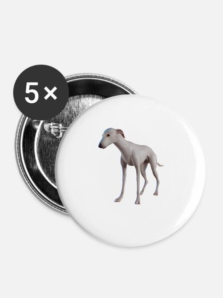 Greyhound Hund - Buttons groß 56 mm (5er Pack) - Weiß