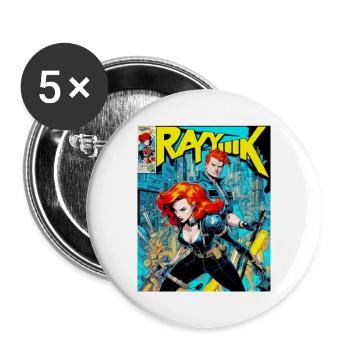 Punkrock - Buttons groß 56 mm (5er Pack) - Weiß - Vorne