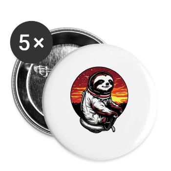 Faulenzer im Weltraum im Sonnenuntergang - Buttons groß 56 mm (5er Pack) - Weiß - Vorne