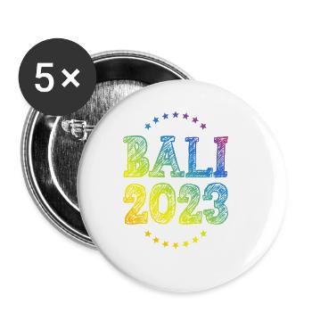 Bali 2023 - Lot de 5 grands badges (56 mm) - blanc - Devant