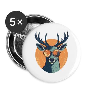 Deer Sunglasses Deer Red Deer - Buttons large 2.2''/56 mm (5-pack) - white - Front