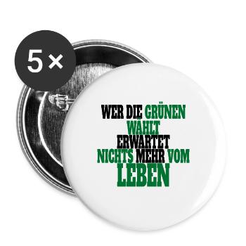 Witze Grüne Die Grünen Habeck Baerbock Partei - Buttons groß 56 mm (5er Pack) - Weiß - Vorne