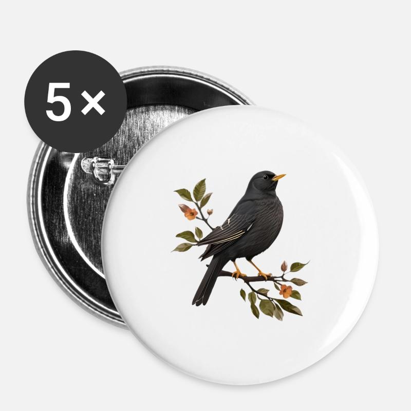 Blackbird - Buttons large 2.2''/56 mm (5-pack) - white