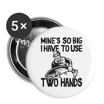 Des mines si grosses que je dois utiliser une perche à deux mains - Lot de 5 grands badges (56 mm) - blanc - Devant