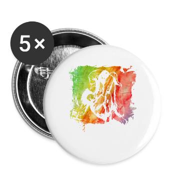 Judo - Buttons large 2.2''/56 mm (5-pack) - white - Front