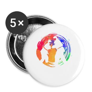 Judo - Buttons large 2.2''/56 mm (5-pack) - white - Front