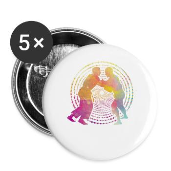 Judo - Buttons large 2.2''/56 mm (5-pack) - white - Front