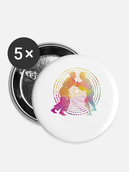 Judo - Buttons groß 56 mm (5er Pack) - Weiß