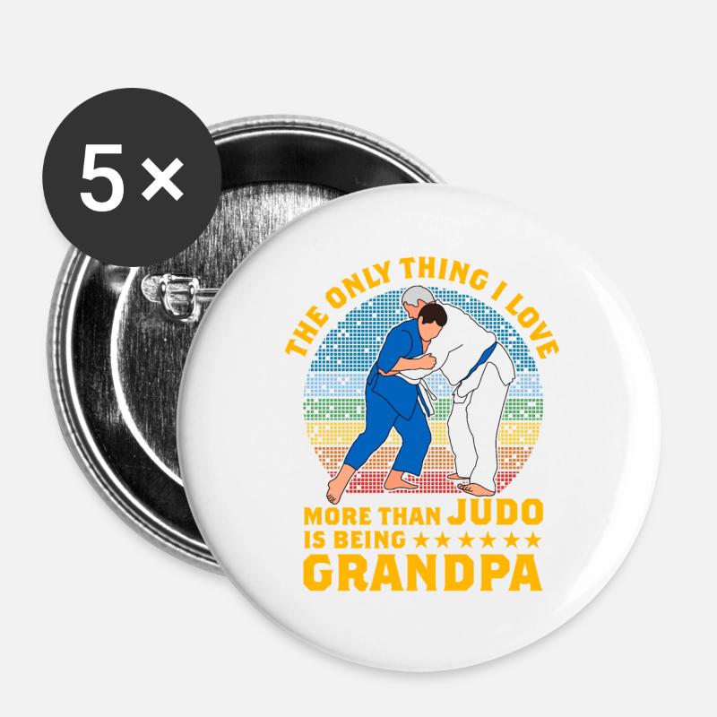 The only thing I love more than Judo is being - Buttons large 2.2''/56 mm (5-pack) - white