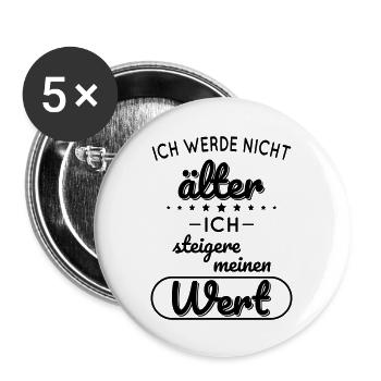 I'm not getting older, I'm increasing my value - Buttons large 2.2''/56 mm (5-pack) - white - Front